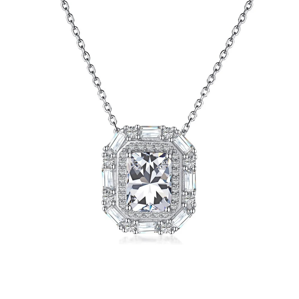 Gemstone Moissanite Pendant Necklace