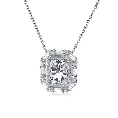 Gemstone Moissanite Pendant Necklace