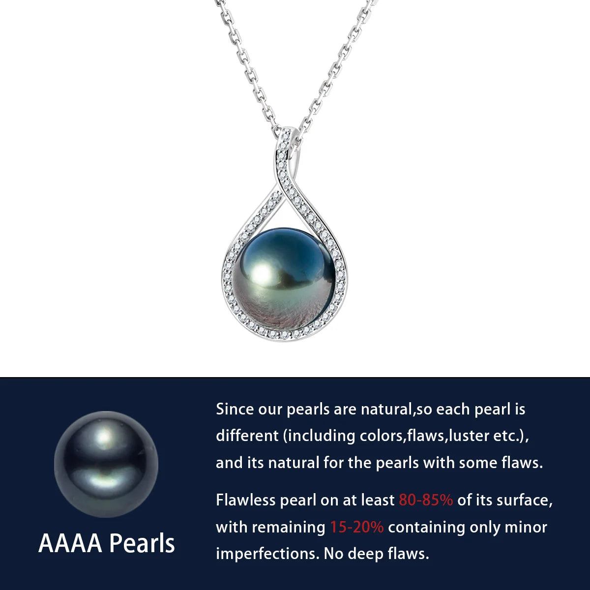 11-12mm Tahitian Black Pearl Necklace