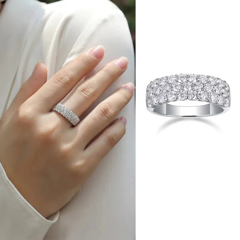 S925 Sterling Silver Ring Moissanite Wedding Bands Certified Lab Diamond Engagement Jewelry