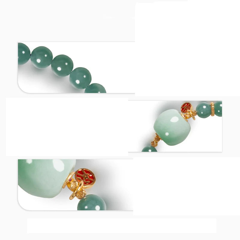 Natural Jade Emerald 10MM Oil Green Bead Bracelet For Women