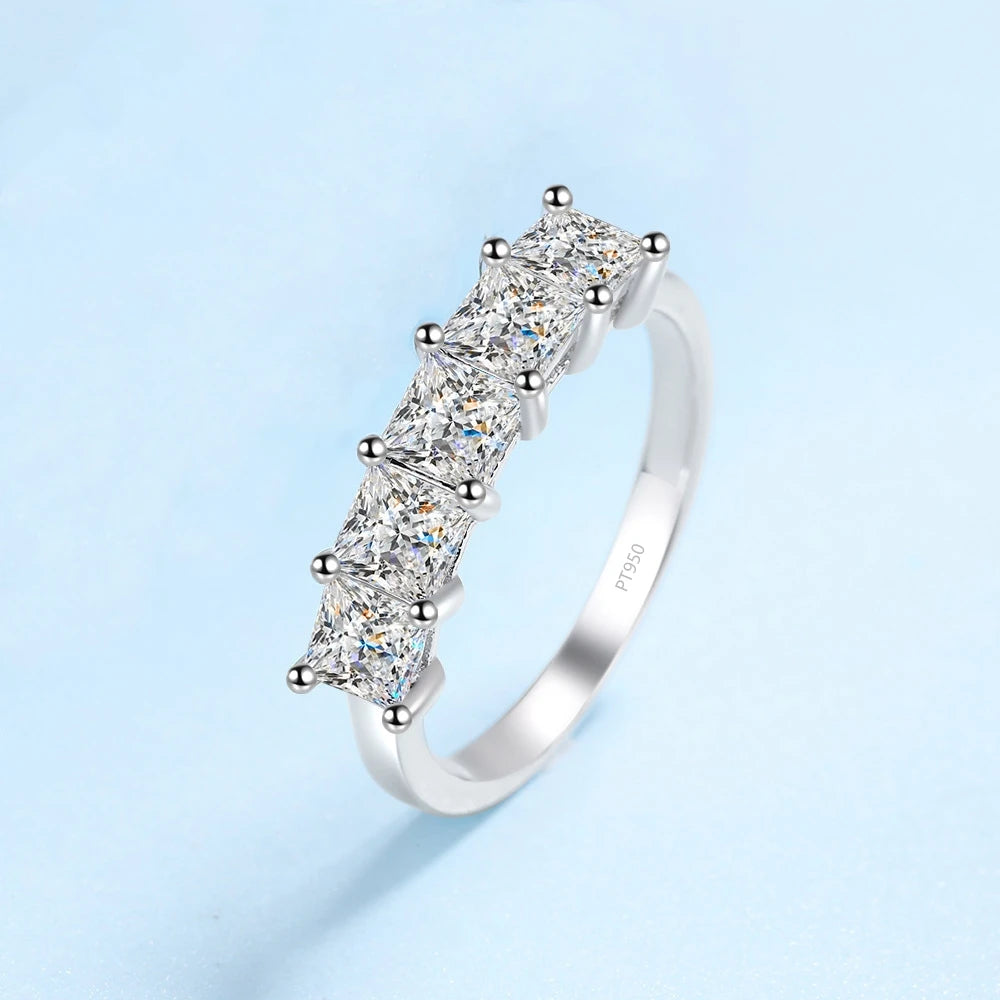 Engagement PT950 Platinum Women Wedding Band Moissanite Diamond 2CT Girl Birthday Gift Daughter Adult's Day Lady Valentine's Day