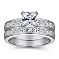 Moissanite S925 Sterling Silver Ring Set Princes 1.2 Carat Engagement Wedding Ring Set Women