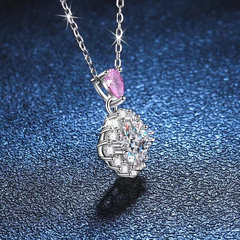 1ct Moissanite Square Pendant Necklace