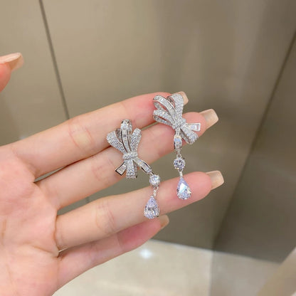 Moissanite Bowknot Stud Earrings