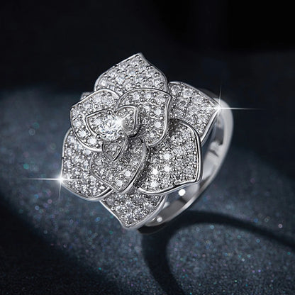 Moissanite Diamonds Anniversary Rose Rings