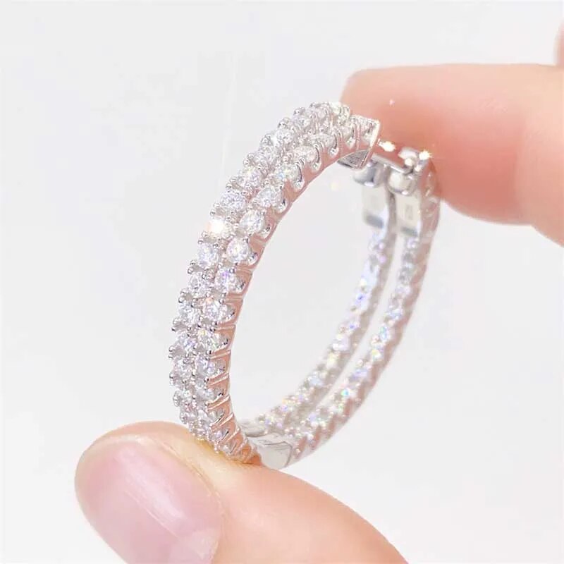 Moissanite Diamond Hoop Earrings