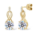 Drop Earrings for Women Sparkling Brilliant cut S925 Sterling Silver Plated 18k Wedding  Jewelry GRA 2cttw Moissanite