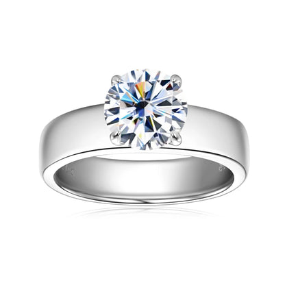 925 Sliver 2ct 8mm Moissanite Ring 18k Gold Plated