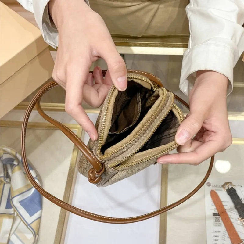 Genuine leather luxury mobile phone bag shoulder crossbody bag