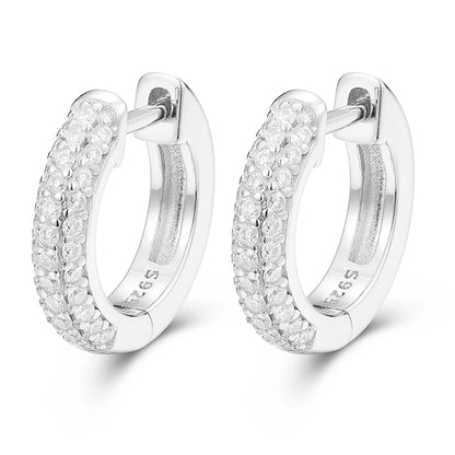 Full Moissanite Hoop Earring Stud Ear