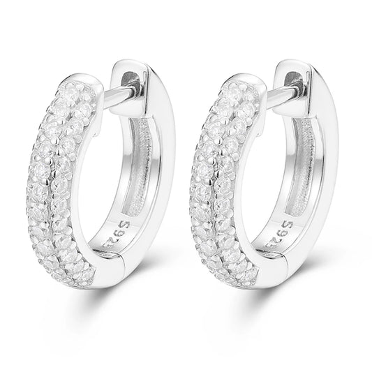 Full Moissanite Hoop Earring Stud Ear