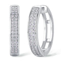 1mm Full Moissanite Hoop Earrings for Women Sparkling Lab Diamond Earring Pure 925 Silver 18K Gold Plated Jewelry