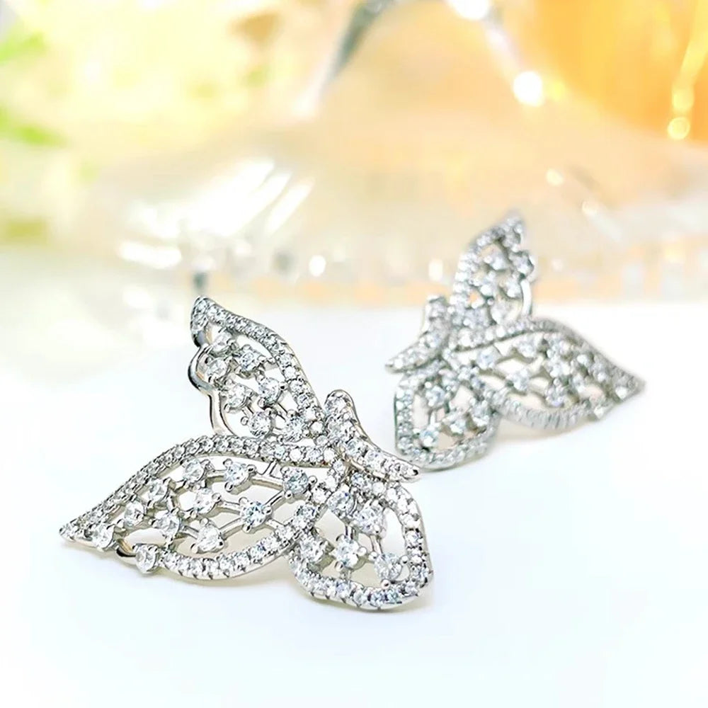 Moissanite Butterfly Stud Earrings