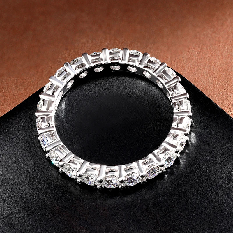 D VVS1 Moissanite Eternity Band - S925 Sterling Silver 3mm