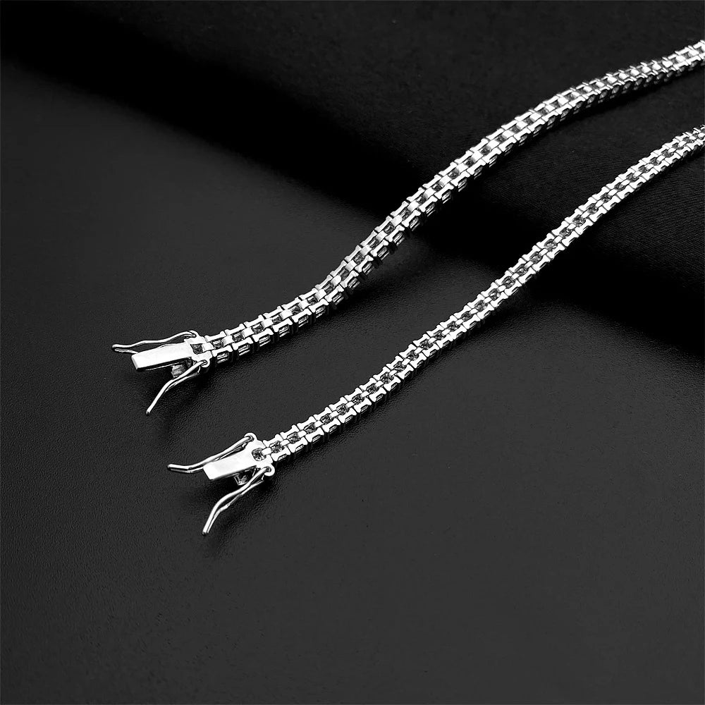 Moissanite Tennis Bracelet 925 Pure Silver Plated 18k with Certificates Fine Bracelets for Women Man 4x4mm Princess Cut