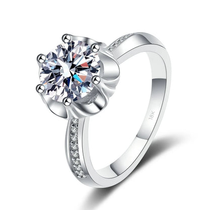 Designer 18K White Gold Moissanite Diamond Rings