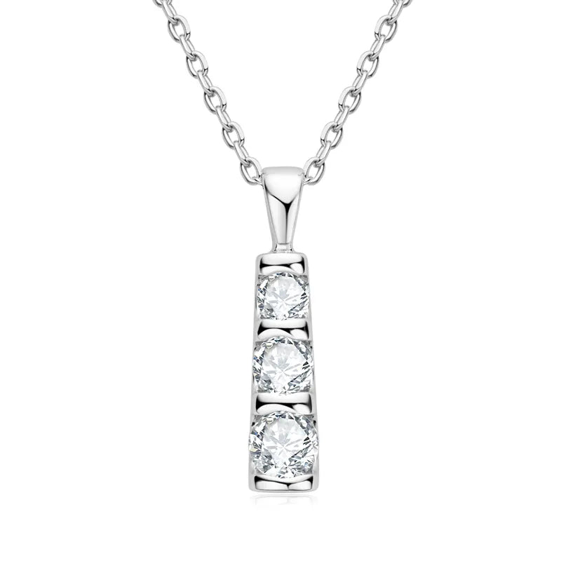 0.53cttw Moissanite Bar Necklaces