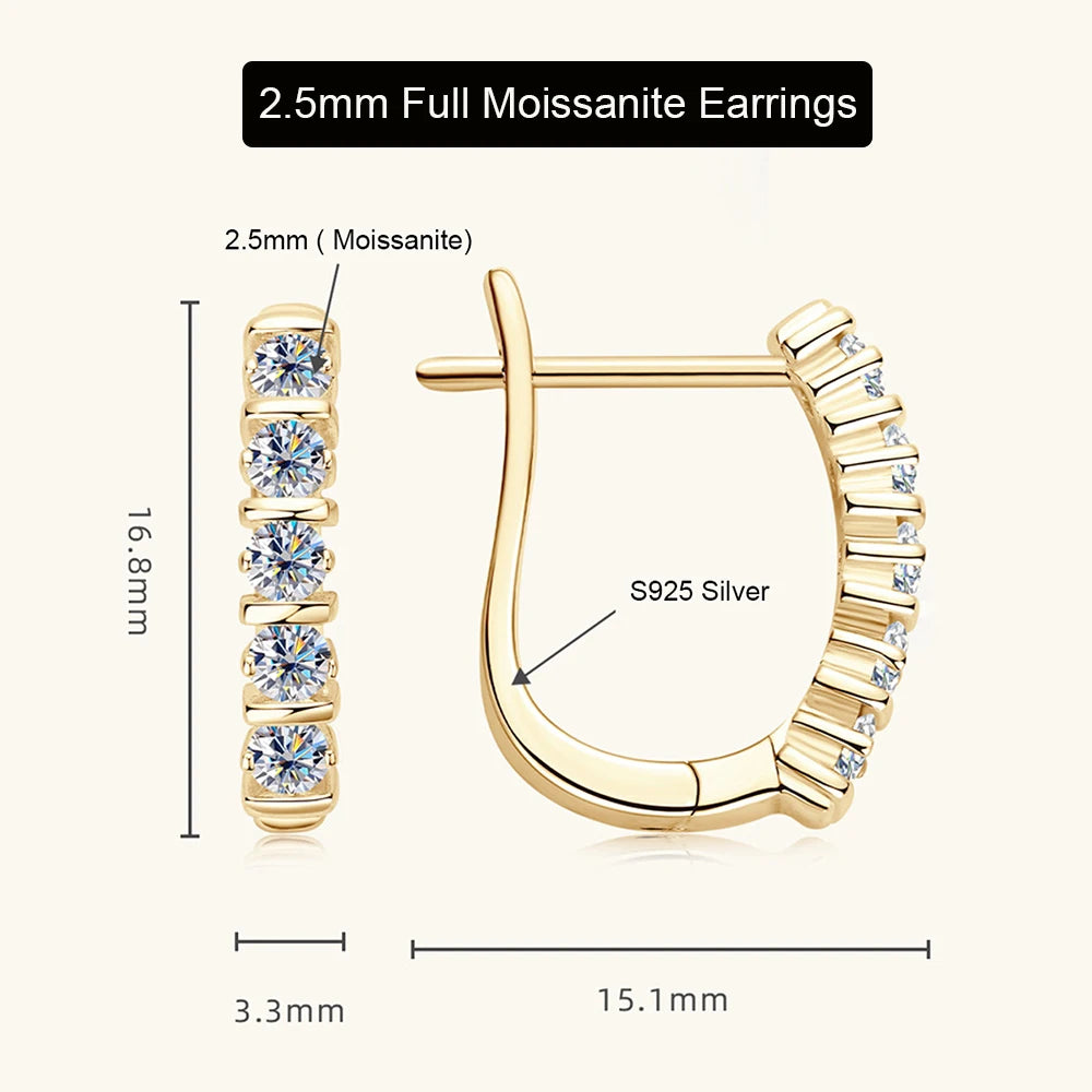 0.6ctt Full Moissanite U Shape Earring