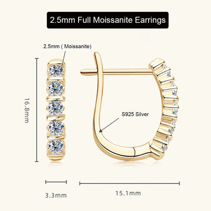 0.6ctt Full Moissanite U Shape Earring