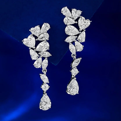 Moissanite Sparkling Drop Earrings