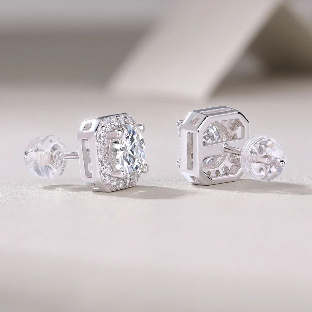 Moissanite Diamonds Wedding Stud Earrings