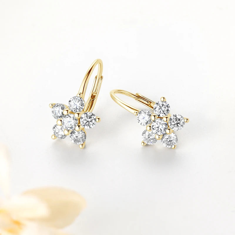 Original 925 Sterling Silver Earrings 3mm Moissanite Hoop Earring