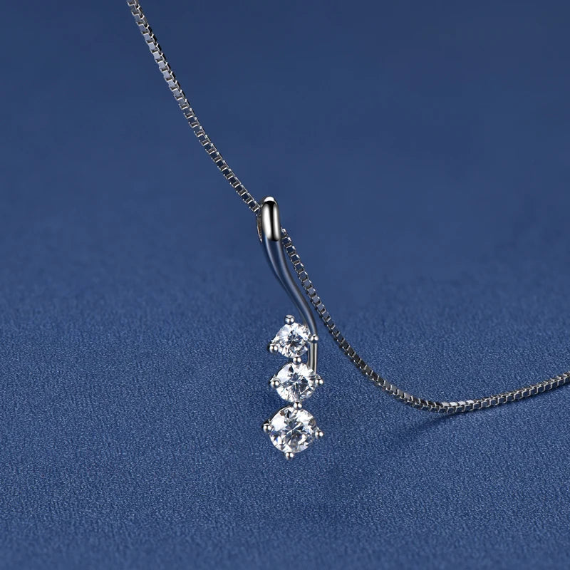 Moissanite Curve Pendant Necklaces