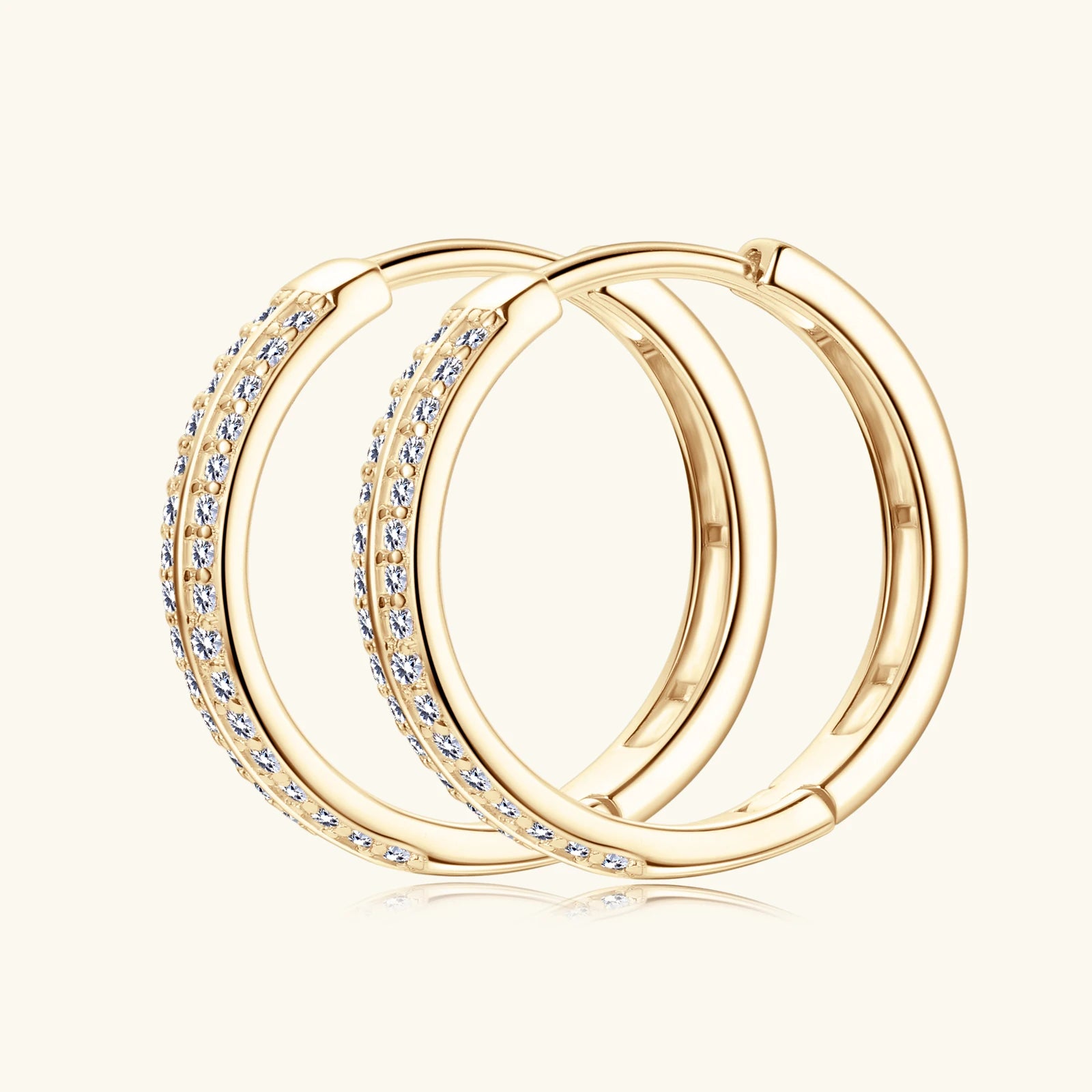 14K Gold Plated Hoop Earrings for Women Real S925 Sterling Silver Moissanite Diamond Earrings Trend Fine Jewelry Gift