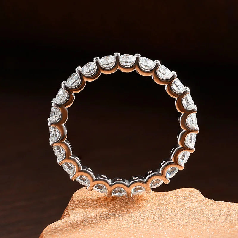 Full Moissanite Eternity Band - D VVS1 S925 Silver 2mm-3mm