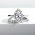 925 Sterling Silver Marquise Cut 1 Carat Moissanite Ring Sets Engagement