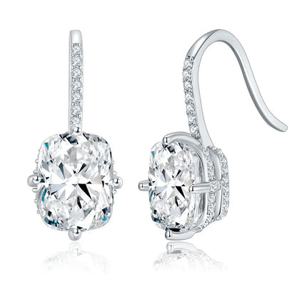 4cttw Full Moissanite Drop Earrings