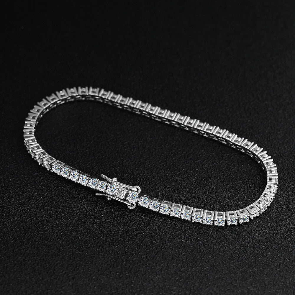 2mm Moissanite Tennis Bracelet | D Color S925 Silver