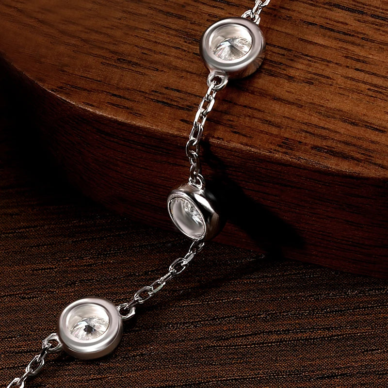 All Moissanite Tennis Bracelet 4mm 2.4ct Lab Diamond  925 Sterling Sliver D VVS