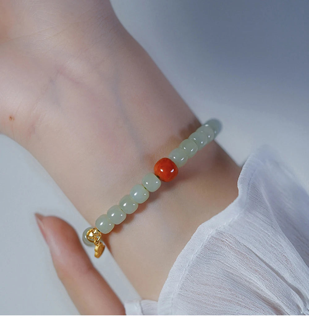 Natural Hetian Jade Bracelet Women's Strings