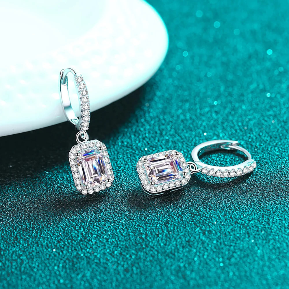 2 Carat Moissanite Hoop Earring