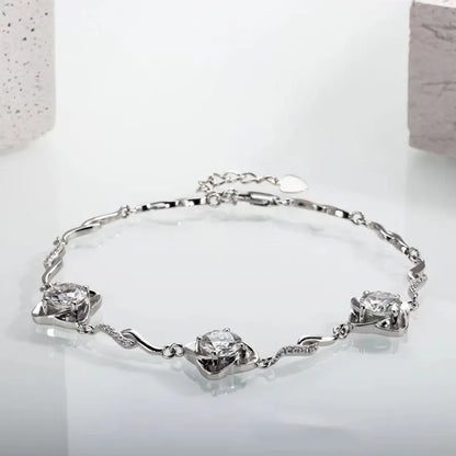 3ct  Moissanite Charm Bracelets Bangles