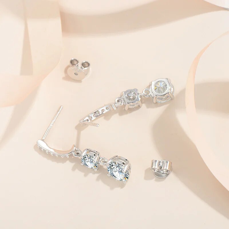 3ct Moissanite Drop Earrings