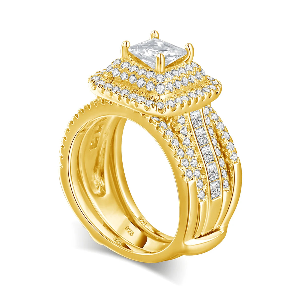 Moissanite Ring 1ct Luxury Jewelry 2PCS Wedding Rings With Certificate