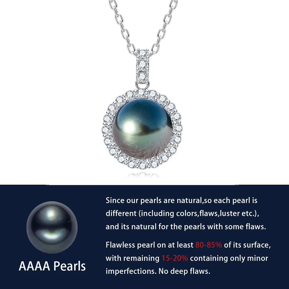 12-13mm Tahitian Black Pearl Necklace