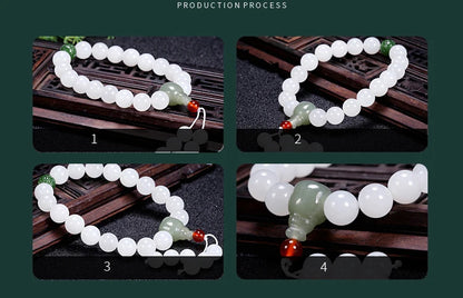 White Jade Single Loop Bracelet Natural Hetian Jade