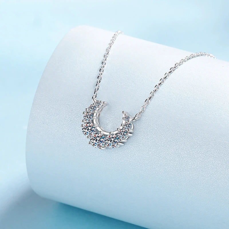 Lady Birthday Gift 18K White Gold Women Wedding Necklaces 0.66CT Moissanite Diamond Daughter PT950 Platinum Girl Valentine's Day