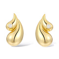 925 Sterling Silver 18k Gold Plated Water Drop Earrings For Women 2.5mm Moissanite Stud Earrings Vintage Chunky Popular Ear