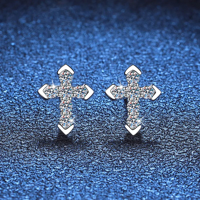 0.36CT Moissanite Cross Earrings