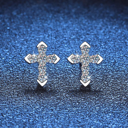 0.36CT Moissanite Cross Earrings