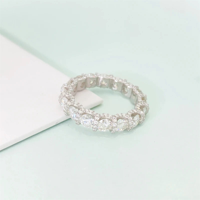 Moissanite Diamond Wedding Band