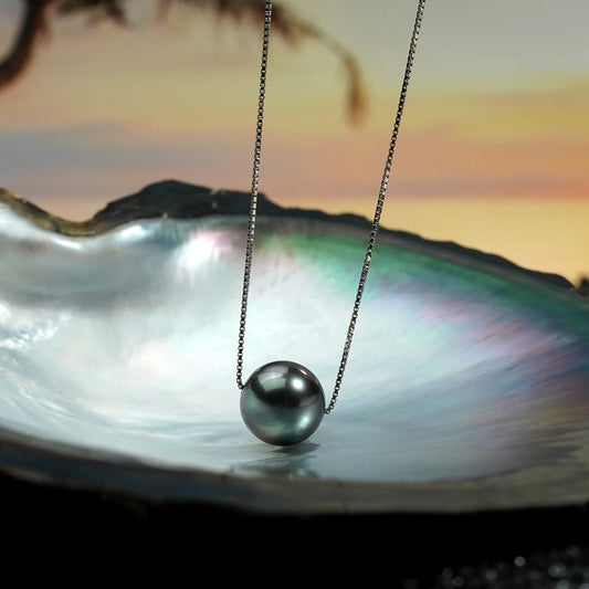 Natural Tahiti Black Pearl Seawater Pearl Pendant