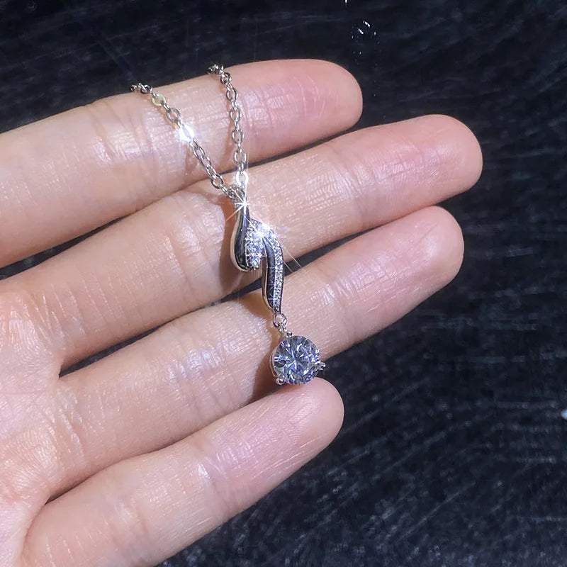 pt950 platinum moissanite diamond necklace pendant fashion light luxury simple design white gold