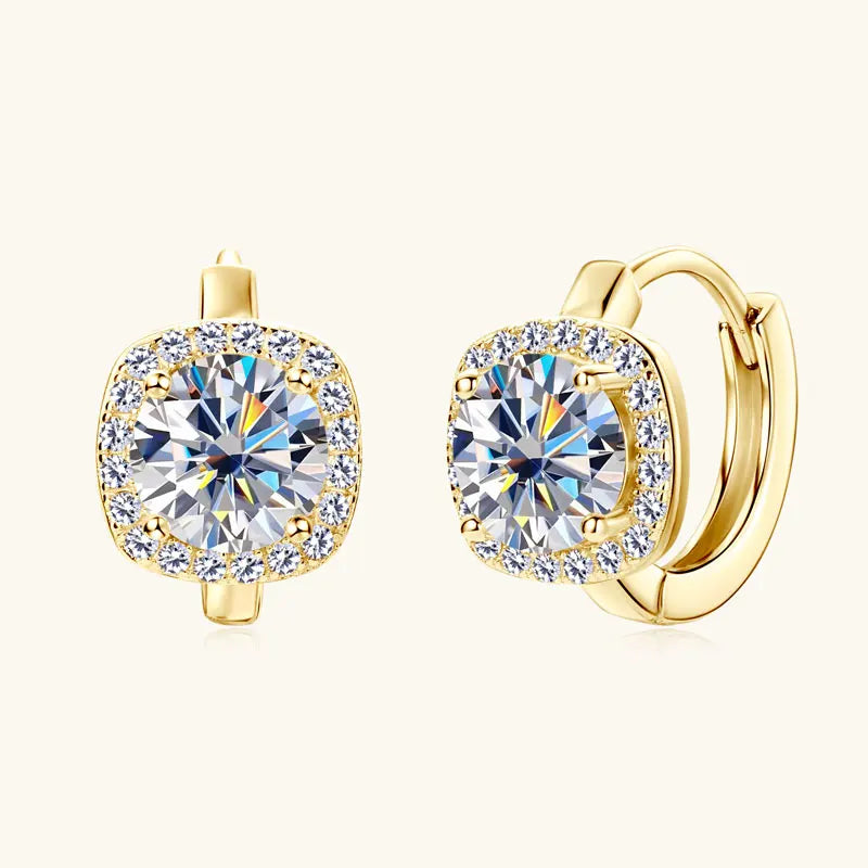 6.5mm Moissanite Earring With GRA Certificate 100% Real 925 Sterling Silver Hoop Earrings
