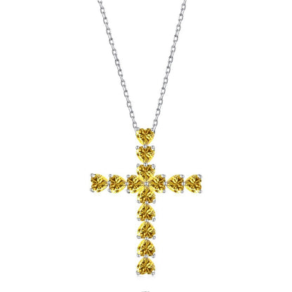 Moissanite Cross Pendant Necklace